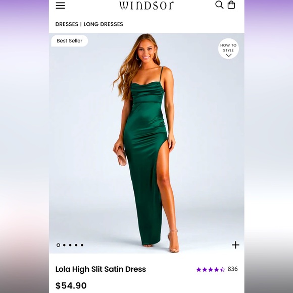 windsor lola high slit satin dress | Dresses | Prom Night Gown Brand New In The Bag Never Worn In All Sizes Crepe dress